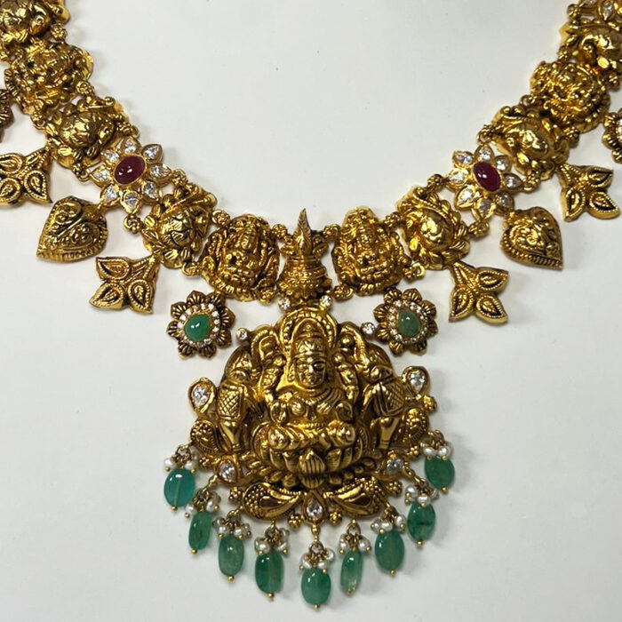 Temple Necklace with Jumkas
