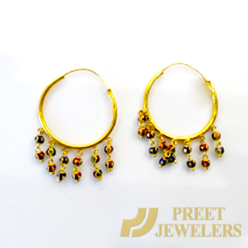 Gold Earrings - Meenakari Collection